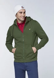 Chiemsee Sweatjacke mit Jumper-Motiven Dunkelgrün/Grün