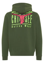Chiemsee Sweatjacke mit Jumper-Motiven Dunkelgrün/Grün