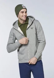 Chiemsee Sweatjacke mit Jumper-Motiven Grau/Hellgrau/Dunkelgrau