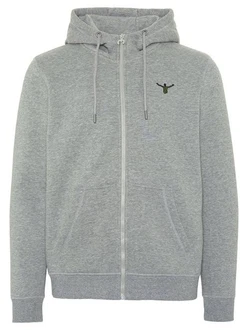 Chiemsee Sweatjacke mit Jumper-Motiven Grau/Hellgrau/Dunkelgrau