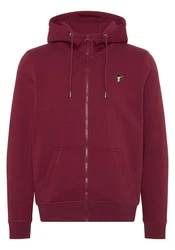 Chiemsee Sweatjacke mit Jumper-Motiven Bordeaux/Dunkelrot