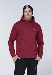 Chiemsee Sweatjacke mit Jumper-Motiven Bordeaux/Dunkelrot