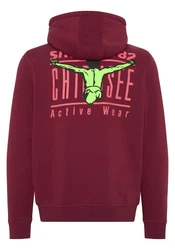 Chiemsee Sweatjacke mit Jumper-Motiven Bordeaux/Dunkelrot