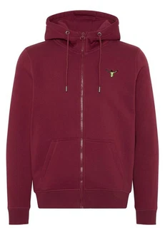 Chiemsee Sweatjacke mit Jumper-Motiven Bordeaux/Dunkelrot