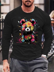 RMK Langarmshirt Herren Longsleeve Rundhals Basic Teddy Braun/Schwarz/Mischfarben