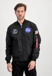 Alpha Industries Bomberjacke MA-1 TT NASA Reversible II Dunkelgrau/Schwarz/Blau/Grau/Hellblau