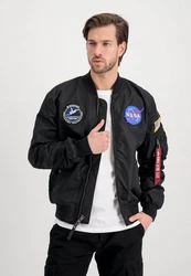 Alpha Industries Bomberjacke MA-1 TT NASA Reversible II Dunkelgrau/Schwarz/Blau/Grau/Hellblau