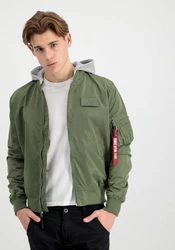 Alpha Industries Bomberjacke MA-1 TT Hood BP Dunkelgrün/Khaki/Grün