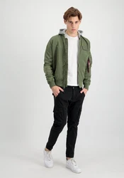 Alpha Industries Bomberjacke MA-1 TT Hood BP Dunkelgrün/Khaki/Grün