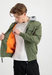 Alpha Industries Bomberjacke MA-1 TT Hood BP Dunkelgrün/Khaki/Grün