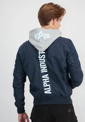 Alpha Industries Bomberjacke MA-1 TT Hood BP Blau/Hellblau/Dunkelblau