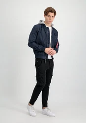 Alpha Industries Bomberjacke MA-1 TT Hood BP Blau/Hellblau/Dunkelblau