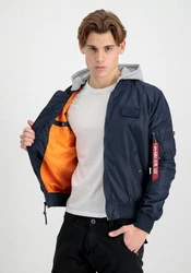 Alpha Industries Bomberjacke MA-1 TT Hood BP Blau/Hellblau/Dunkelblau