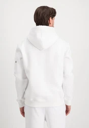 Alpha Industries Basic Hoodie ML Foil Print Weiß/Creme