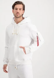 Alpha Industries Basic Hoodie ML Foil Print Weiß/Creme