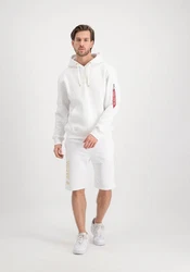 Alpha Industries Basic Hoodie ML Foil Print Weiß/Creme
