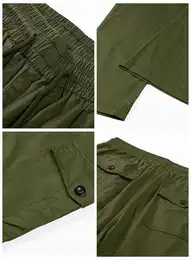 Cargohose Herren Cargohose Baumwolle Outdoorhose Lange Baggy Freizeithose S-2XL (cargohose, Cargohose) Elastikbund mit Tunnelzug, mit elastischem Bund