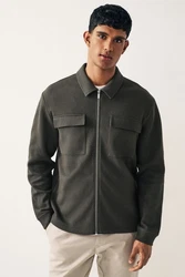 Next Hemdjacke aus Jersey Dunkelgrün/Khaki/Dunkelgrau/Hellgrau