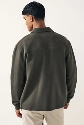Next Hemdjacke aus Jersey Dunkelgrün/Khaki/Dunkelgrau/Hellgrau