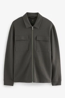 Next Hemdjacke aus Jersey Dunkelgrün/Khaki/Dunkelgrau/Hellgrau