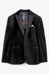 Next Sakko Blazer Schwarz/Hellblau