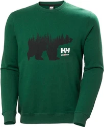 Helly Hansen Rundhalspullover Logo Sweatshirt Dunkelgrün/Grün/Braun