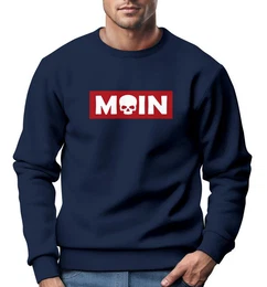 Sweatshirt Sweatshirt Herren Moin Skull Totenkopf Aufdruck Nordisch Print