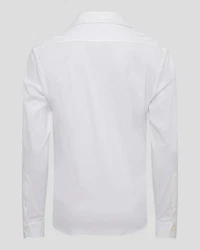 Van Laack Langarmhemd Weiß/Grau/Creme