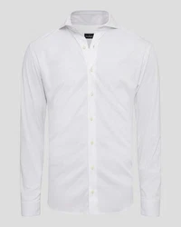 Van Laack Langarmhemd Weiß/Grau/Creme