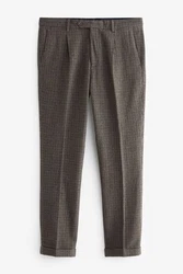 Next Anzughose mit Hahnentrittmuster Khaki/Braun/Grau/Beige