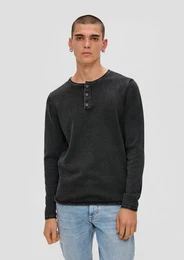 Strickpullover Longsleeve aus Feinstrick Garment Dye