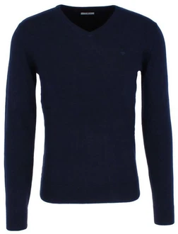 TOM TAILOR Herren Basic Pullover mit V-Ausschnitt (1012820) Dunkelblau/Blau TOM TAILOR Herren Basic Pullover mit V-Ausschnitt (1012820) Dunkelblau/Blau