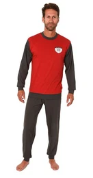 Pyjama Lssiger Herren langarm Schlafanzug Homewear mit Bndchen Pyjama