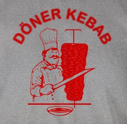 Shirtracer T-Shirt Original Döner Kebab Logo Dunkelrot/Grau/Rot/Braun
