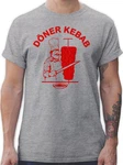 Shirtracer T-Shirt Original Döner Kebab Logo Dunkelrot/Grau/Rot/Braun