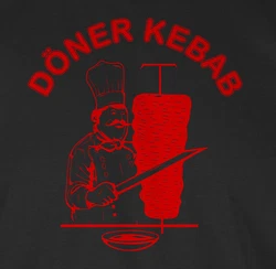 Shirtracer T-Shirt Original Döner Kebab Logo Rot/Dunkelrot
