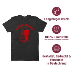 Shirtracer T-Shirt Original Döner Kebab Logo Rot/Dunkelrot