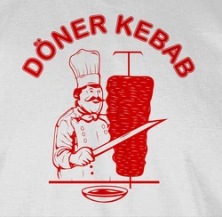 Shirtracer T-Shirt Original Döner Kebab Logo Dunkelrot/Türkis/Braun/Hellblau
