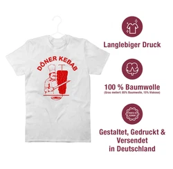 Shirtracer T-Shirt Original Döner Kebab Logo Dunkelrot/Türkis/Braun/Hellblau