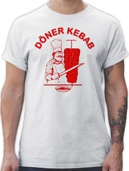 Shirtracer T-Shirt Original Döner Kebab Logo Dunkelrot/Türkis/Braun/Hellblau