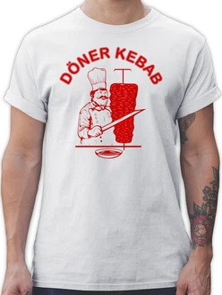 Shirtracer T-Shirt Original Döner Kebab Logo Dunkelrot/Türkis/Braun/Hellblau
