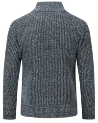 Allthemen Strickjacke mit Stehkragen Herren Cardigan Dunkelblau/Dunkelgrau/Grau/Hellgrau