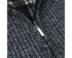 Allthemen Strickjacke mit Stehkragen Herren Cardigan Dunkelblau/Dunkelgrau/Grau/Hellgrau
