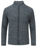 Allthemen Strickjacke mit Stehkragen Herren Cardigan Dunkelblau/Dunkelgrau/Grau/Hellgrau