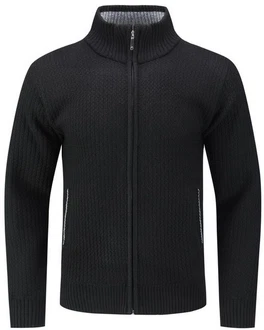 Allthemen Strickjacke mit Stehkragen Herren Cardigan Allthemen Strickjacke mit Stehkragen Herren Cardigan