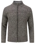 Allthemen Strickjacke mit Stehkragen Herren Cardigan Dunkelgrau/Hellgrau/Grau