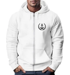 Sweatjacke Herren Sweatjacke mit Kapuze Zip-Hoodie Motiv Anker Meer Boot Mnner