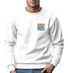 Neverless Sweatshirt Herren Logo Print Weiß/Creme/Dunkelblau/Hellblau