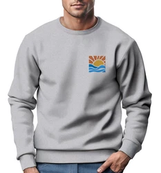 Neverless Sweatshirt Herren Logo Print Hellgrau/Grau