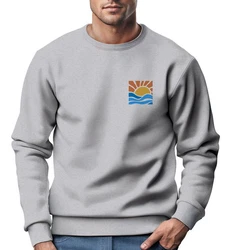 Neverless Sweatshirt Herren Logo Print Hellgrau/Grau